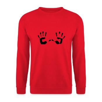 Hände - Hand - Unisex Pullover - Rot - Vorne - Alina (178cm) & Michal (187cm)
