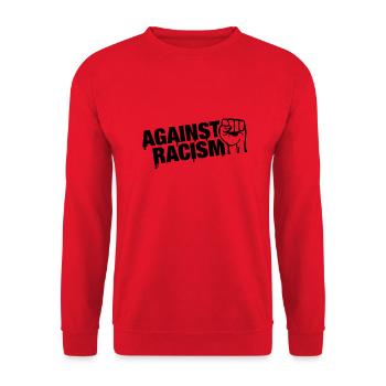 against_racism__f1 - Unisex Sweatshirt - red - Front - Alina (178cm) & Michal (187cm)