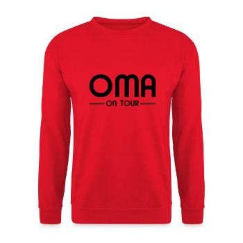 Oma on Tour - Unisex Sweatshirt - red - Front - Alina (178cm) & Michal (187cm)