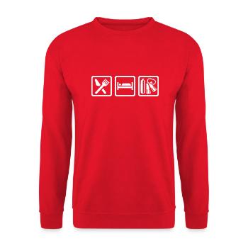 Eat Sleep Dive Repeat - Unisex Sweatshirt - red - Front - Alina (178cm) & Michal (187cm)