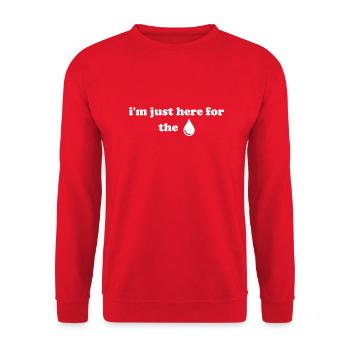 Je suis juste là pour la goutte. DJ de fête - Sweat-shirt Unisexe - rouge - Devant - Alina (178cm) & Michal (187cm)