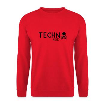 Crâne de musique techno - Sweat-shirt Unisexe - rouge - Devant - Alina (178cm) & Michal (187cm)