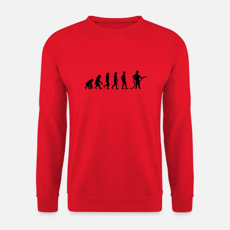 Evolution Feuerwehrmann schwarz - Unisex Pullover - Rot