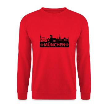Skyline München - - Unisex Pullover - Rot - Vorne - Alina (178cm) & Michal (187cm)