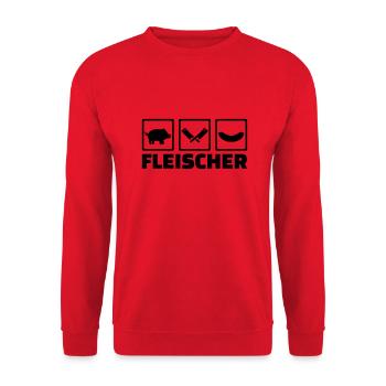 Fleischer - Unisex Pullover - Rot - Vorne - Alina (178cm) & Michal (187cm)