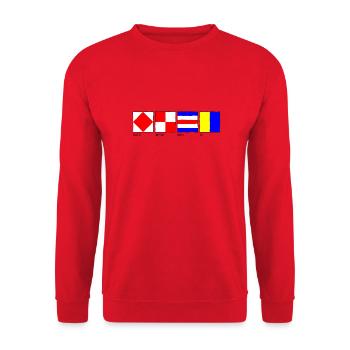 FoxtrottUniformCharlieKilo Descriptive Black - Unisex Pullover - Rot - Vorne - Alina (178cm) & Michal (187cm)