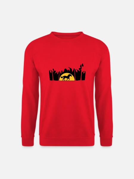 Palmen Strand Sonne Pferd - Unisex Pullover - Rot