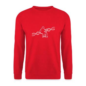 Gitarrist Gitarristin Musik Band Gitarre Musiker - Unisex Pullover - Rot - Vorne - Alina (178cm) & Michal (187cm)