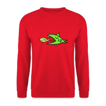 Fischjagd - Unisex Pullover - Rot - Vorne - Alina (178cm) & Michal (187cm)