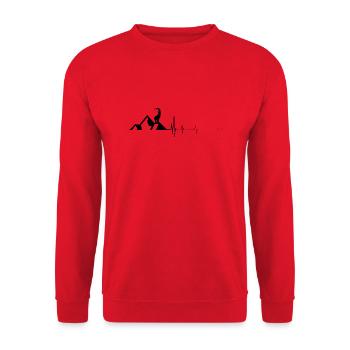Chèvre - Palpitations - Montagne - (2) - Sweat-shirt Unisexe - rouge - Devant - Alina (178cm) & Michal (187cm)