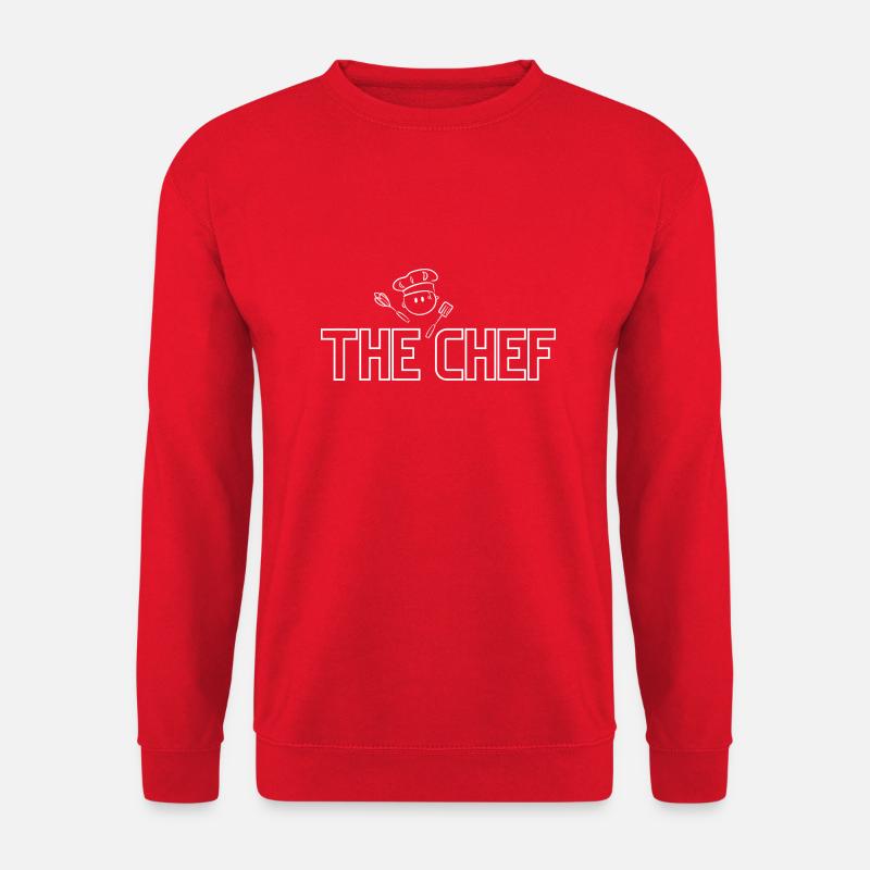 Cook Baker Hemd Kapuze Kappe Becher Schürze - bake boil - Unisex Pullover - Rot