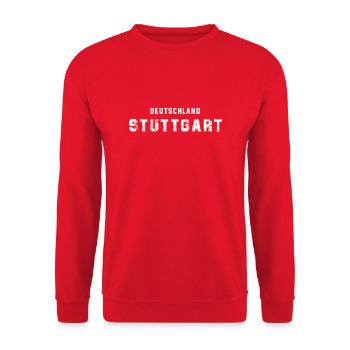 Germany Stuttgart - Urban Text Design - Unisex Sweatshirt - red - Front - Alina (178cm) & Michal (187cm)