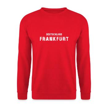 Allemagne Francfort - Urban Vintage Design - Sweat-shirt Unisexe - rouge - Devant - Alina (178cm) & Michal (187cm)
