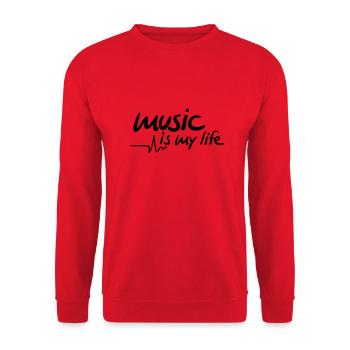 musik_is_my_life_f1 - Sweat-shirt Unisexe - rouge - Devant - Alina (178cm) & Michal (187cm)