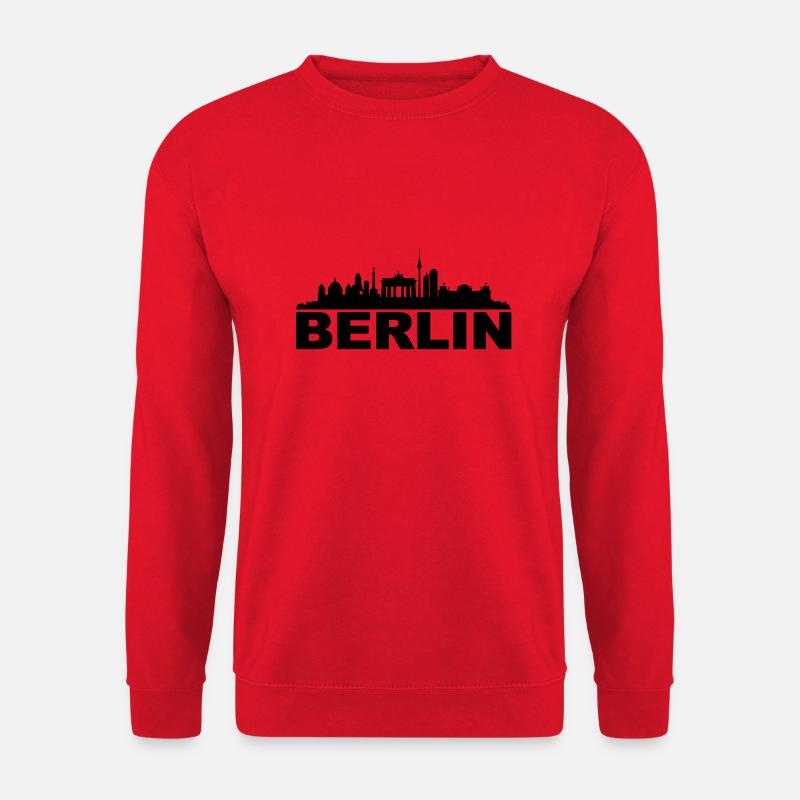 Berlin skyline central text - Unisex Sweatshirt - red