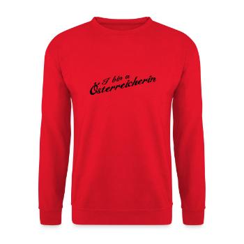 I bin a Österreicherin - Unisex Pullover - Rot - Vorne - Alina (178cm) & Michal (187cm)