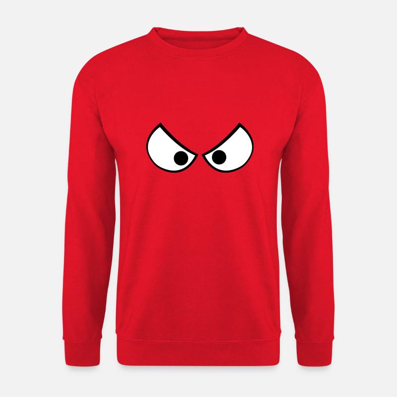 böse Augen/ Gesicht/ Augen Design - Unisex Pullover - Rot