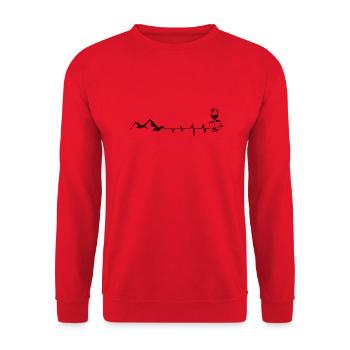 Palpitations - Vin - Montagne - (2) - Sweat-shirt Unisexe - rouge - Devant - Alina (178cm) & Michal (187cm)
