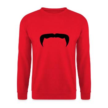 moustache mustache barbe beard12 hipster - Sweat-shirt Unisexe - rouge - Devant - Alina (178cm) & Michal (187cm)