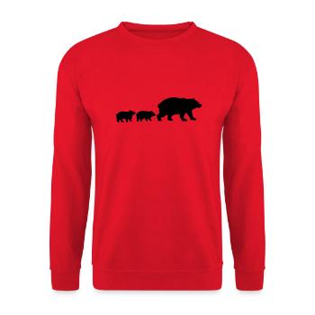 Bear Family Children - Unisex Sweatshirt - red - Front - Alina (178cm) & Michal (187cm)