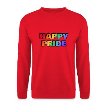 HAPPY PRIDE - Unisex Sweatshirt - red - Front - Alina (178cm) & Michal (187cm)