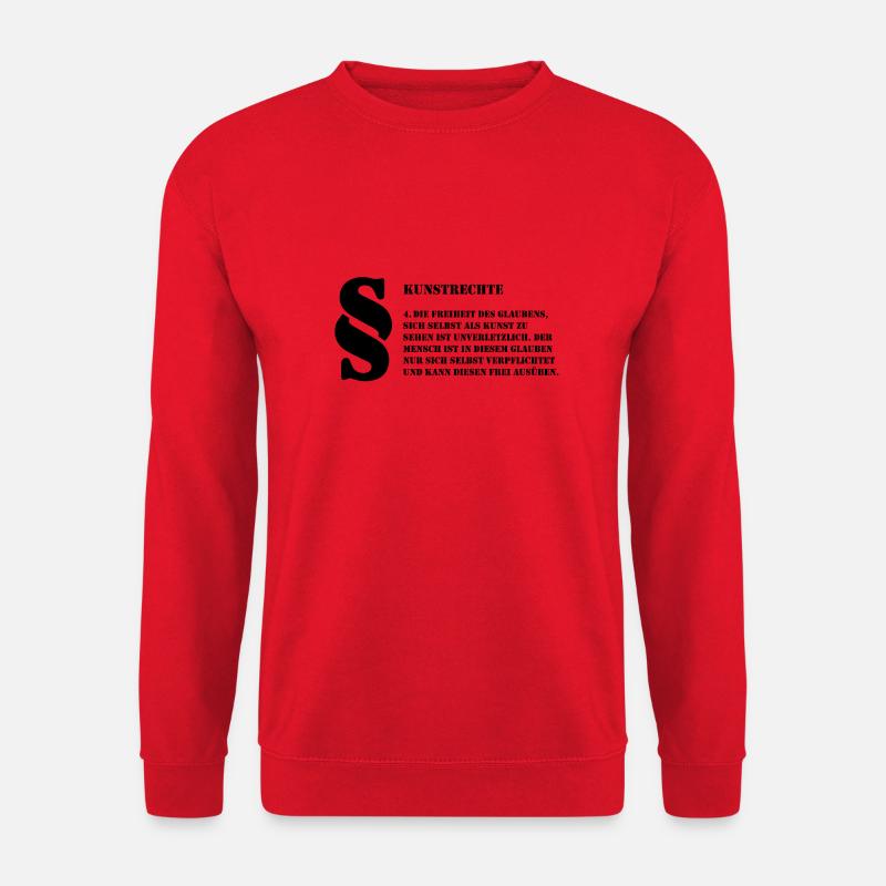 4 Kunstrechte | Jeder Mensch ist Kunst - Unisex Pullover - Rot