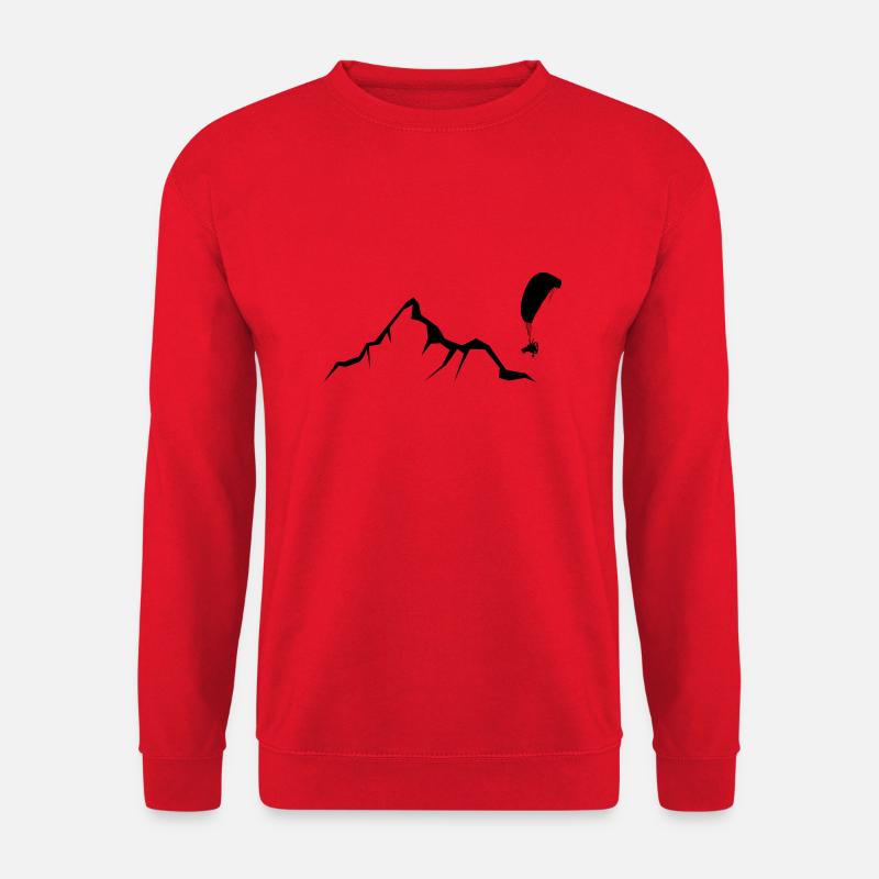Mountain - Paragliding - (4) - Unisex Sweatshirt - red