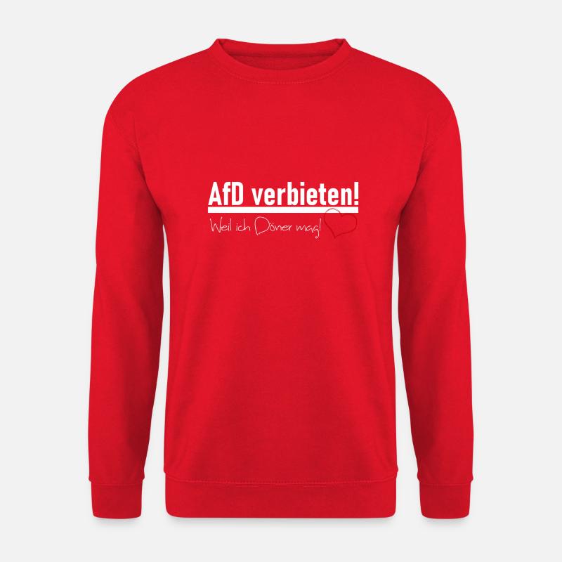 AfD verbieten - weil ich Döner mag! - Unisex Pullover - Rot
