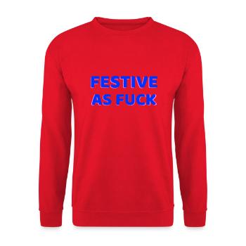 Festive as Fuck - Unisex Sweatshirt - red - Front - Alina (178cm) & Michal (187cm)