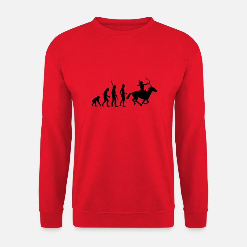 evolution_indianer - Unisex Pullover - Rot