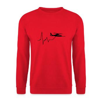 herzschlag helikopter - Unisex Pullover - Rot - Vorne - Alina (178cm) & Michal (187cm)