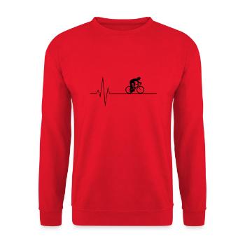 Heartbeat cyclist - Unisex Sweatshirt - red - Front - Alina (178cm) & Michal (187cm)