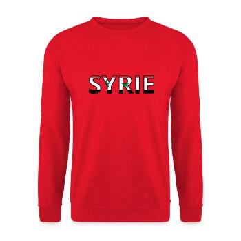 Flag of Syria - Unisex Sweatshirt - red - Front - Alina (178cm) & Michal (187cm)