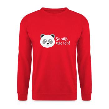 Panda - so süß wie ich - Unisex Pullover - Rot - Vorne - Alina (178cm) & Michal (187cm)