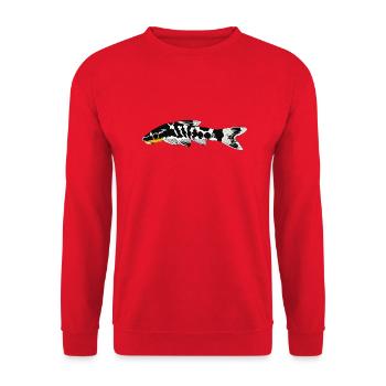Zebra oto, Tiger oto wels. Otocinclus cocama - Unisex Sweatshirt - red - Front - Alina (178cm) & Michal (187cm)