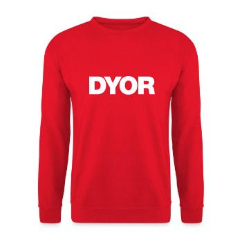 DYOR white - Unisex Sweatshirt - red - Front - Alina (178cm) & Michal (187cm)