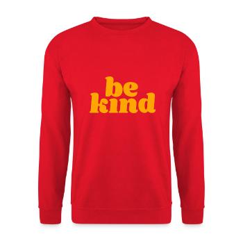 be kind - Unisex Pullover - Rot - Vorne - Alina (178cm) & Michal (187cm)