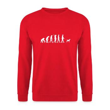 Chien Hund - Sweat-shirt Unisexe - rouge - Devant - Alina (178cm) & Michal (187cm)
