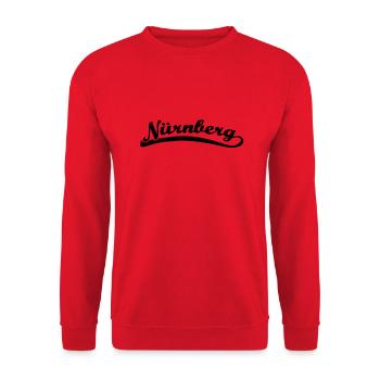 Nürnberg Schrift Retro - Unisex Pullover - Rot - Vorne - Alina (178cm) & Michal (187cm)