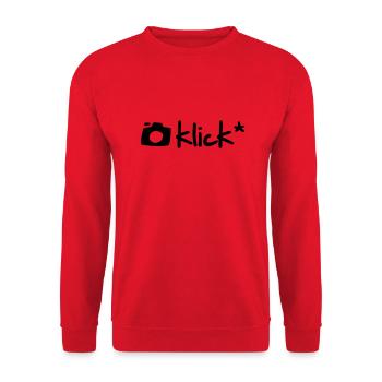 CLICK - T-Shirt for photographers - Unisex Sweatshirt - red - Front - Alina (178cm) & Michal (187cm)