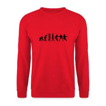 Evolution tug of war - Unisex Sweatshirt - red - Front - Alina (178cm) & Michal (187cm)