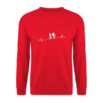 Long-distance hiking - Unisex Sweatshirt - red - Front - Alina (178cm) & Michal (187cm)