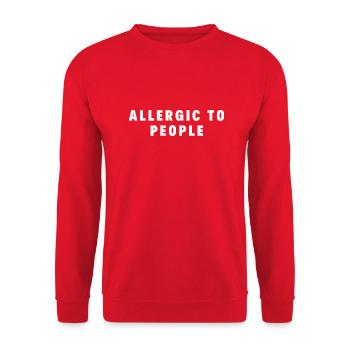 Allergic To People Sarcastic Sayings - Unisex Sweatshirt - red - Front - Alina (178cm) & Michal (187cm)