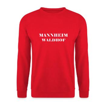 Mannheim Monnem Mannheimat - Unisex Pullover - Rot - Vorne - Alina (178cm) & Michal (187cm)