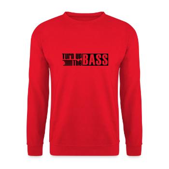 turn_up_the_bass_f1 - Unisex Pullover - Rot - Vorne - Alina (178cm) & Michal (187cm)