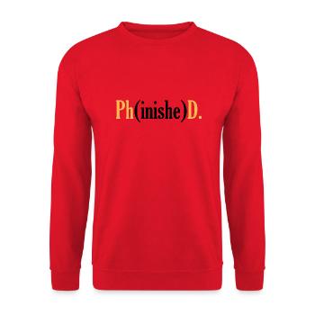 Phd Student Uni Doctor Title Saying - Unisex Sweatshirt - red - Front - Alina (178cm) & Michal (187cm)