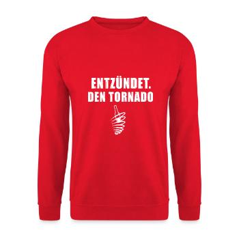 Tornado entzünden Mallorca Bier - Unisex Pullover - Rot - Vorne - Alina (178cm) & Michal (187cm)