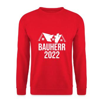 Bauherr Hausbau Eigenheim Richtfest 2022 - Unisex Pullover - Rot - Vorne - Alina (178cm) & Michal (187cm)