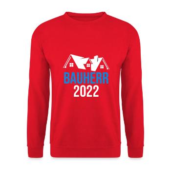 Bauherr Hausbau Eigenheim Richtfest 2022 - Unisex Pullover - Rot - Vorne - Alina (178cm) & Michal (187cm)