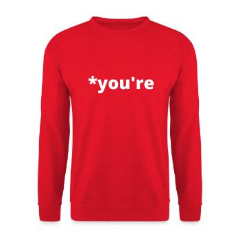 *You're - Unisex Sweatshirt - red - Front - Alina (178cm) & Michal (187cm)